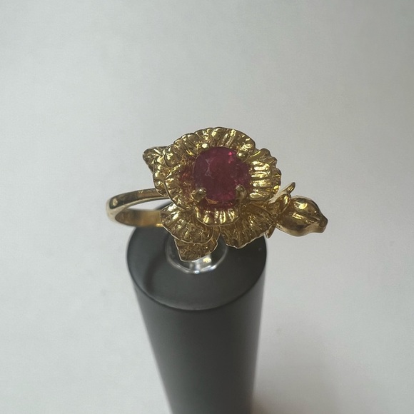New Ruby Gold plated over 925 SS Ring - Picture 2 of 4